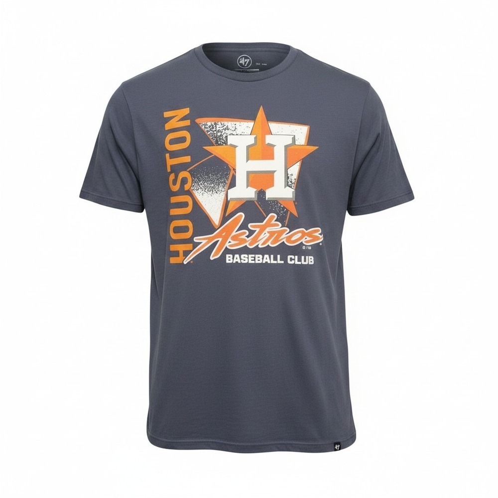 T-Shirt‎ Mens Large Atlas Blue 47 Brand Houston Astros Baseball Club Graphic Tee